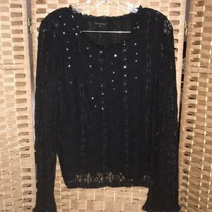 Panilli black blouse sequins size large